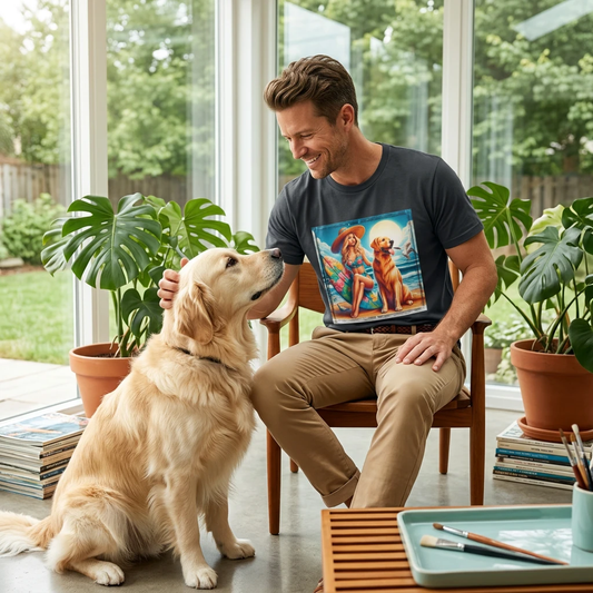 Golden Retriever pretty girl shirt T-Shirt Printify