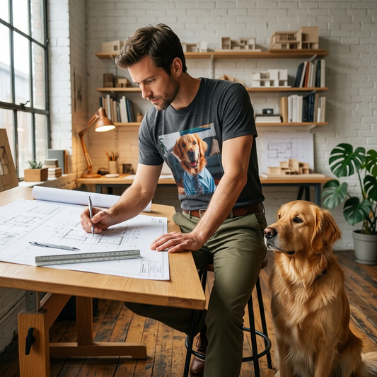 Golden Retriever working professional shirt T-Shirt Printify