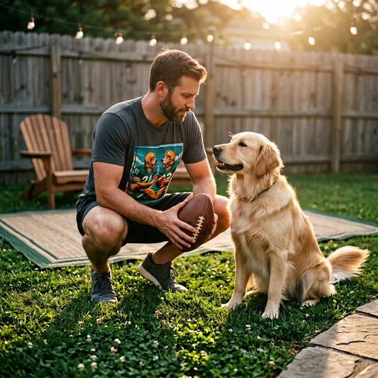 Golden Retriever football friends shirt T-Shirt Printify