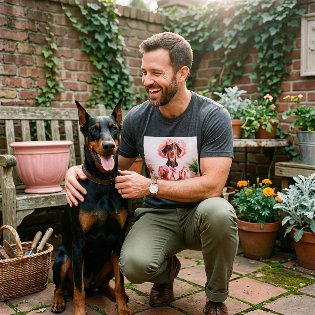 Doberman Easter T Shirt Unisex Soft Style Tee Celebrate Doberman Pride Easter Theme Gift T-Shirt Printify