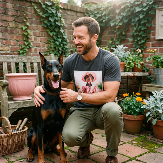 Doberman Easter T Shirt Unisex Soft Style Tee Celebrate Doberman Pride Easter Theme Gift T-Shirt Printify