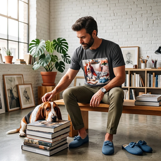 Basset Hound In PJs Reading T Shirt For Dog Lovers Adorable Cozy Pajama Inspired Design Gift T-Shirt Printify