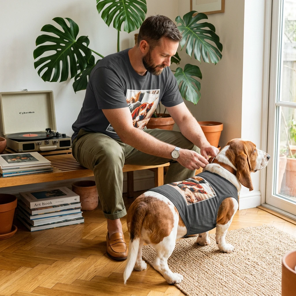 Basset Hound Snoozing On The Couch T Shirt For Dog Lovers Classic Charm Design And Everyday Wear T-Shirt Printify