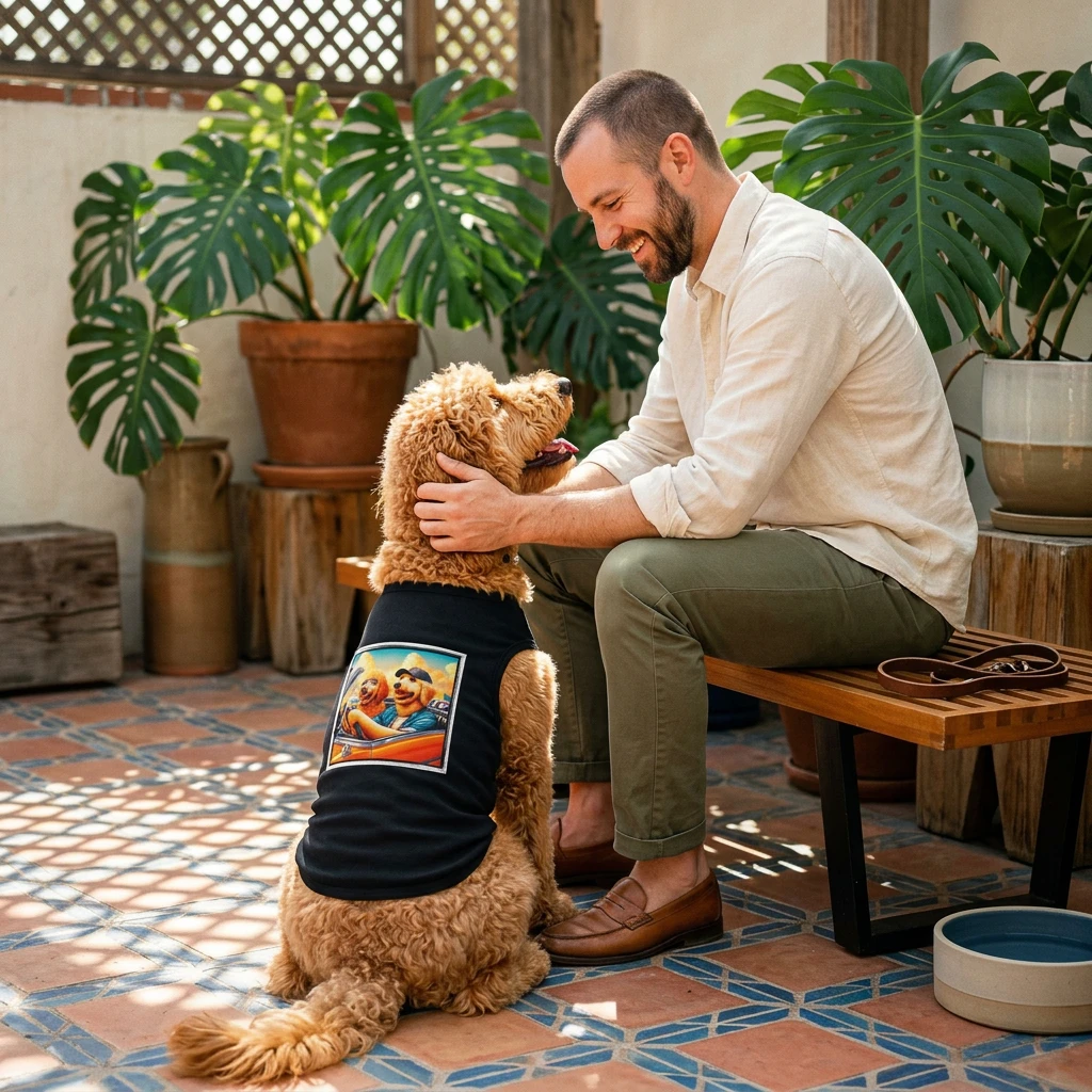 Wacky Pet Tank Golden Doodle driving frirnds shirt Pets Printify