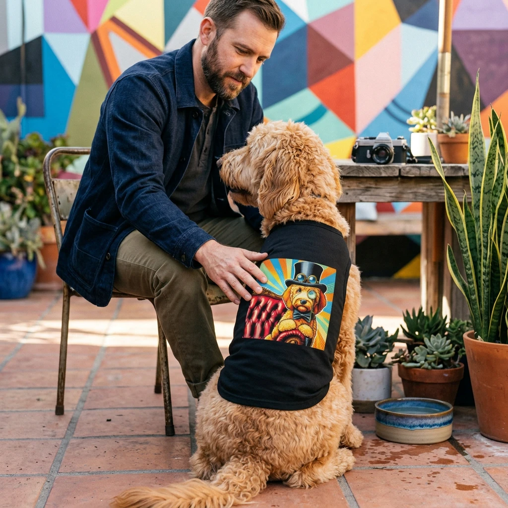 Pet Tank Golden Doodle steampunk shirt Pets Printify