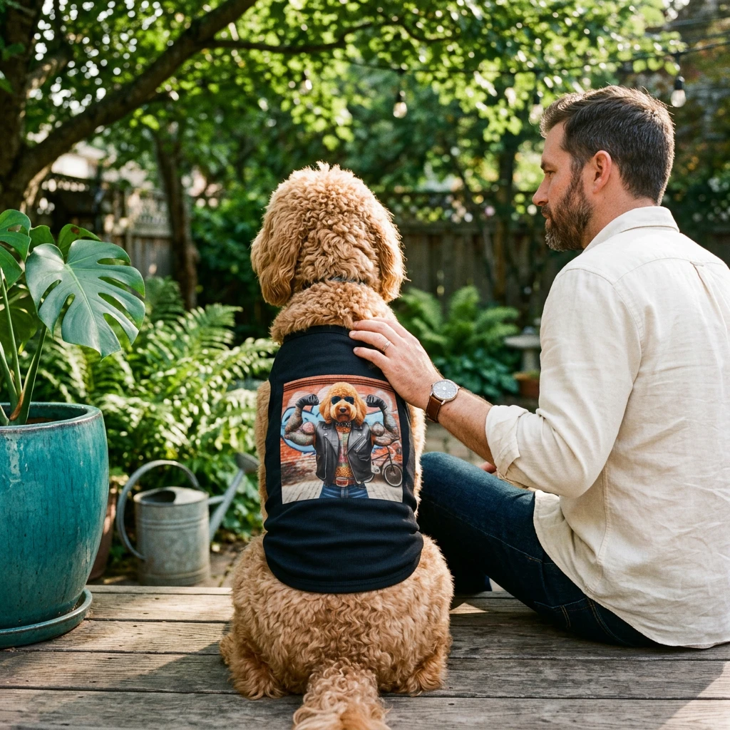 Pet Tank Golden Doodle muscle man shirt Pets Printify