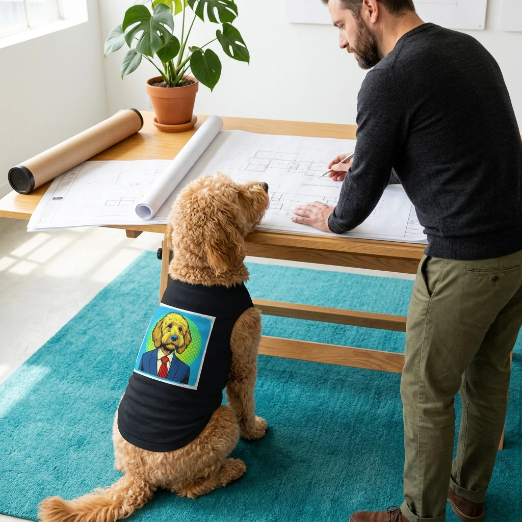 Pet Tank Golden Doodle professional businessman Pets Printify