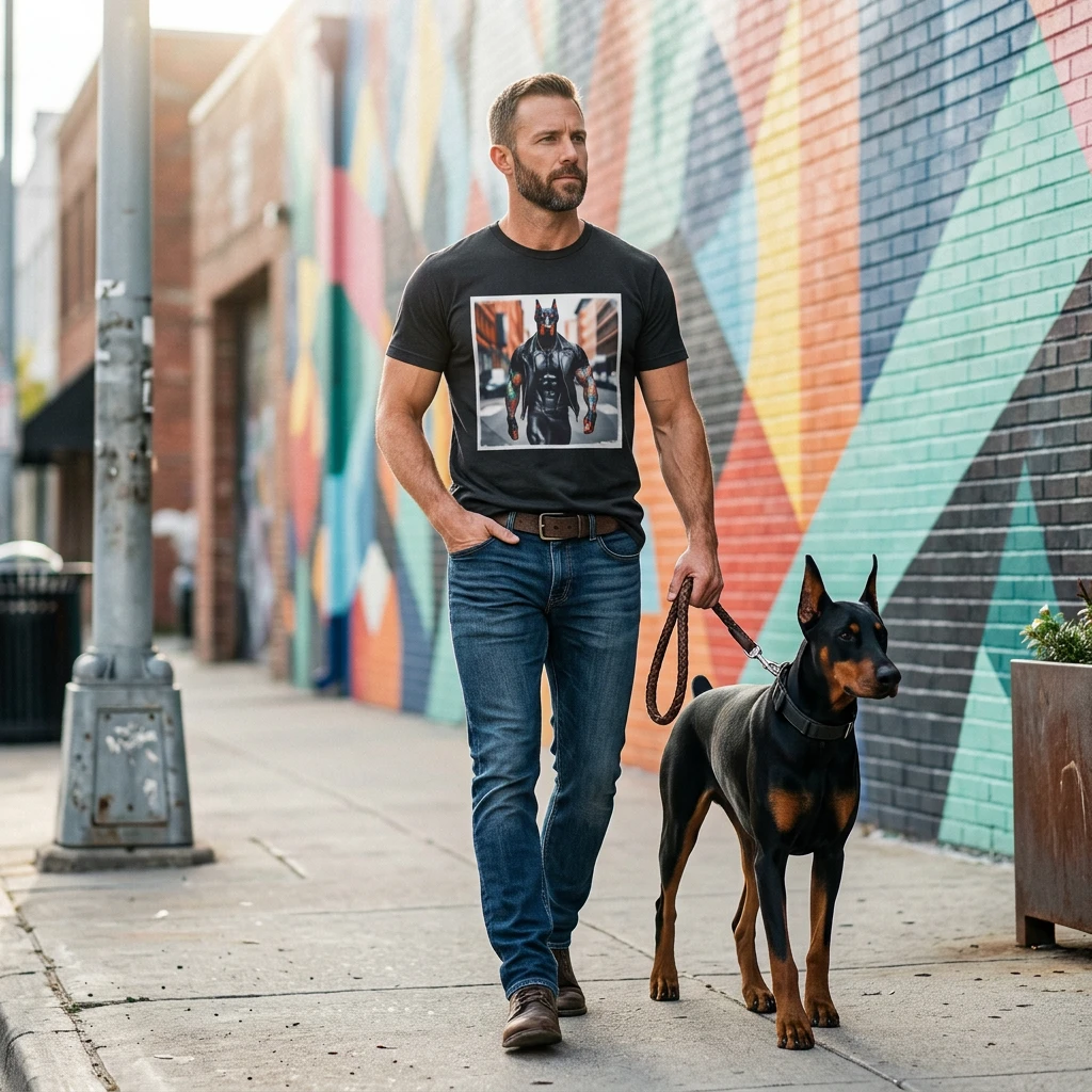 Doberman Black T Shirt Unisex Dog Breed Tee Celebrating Protection Intelligence And Heart T-Shirt Printify