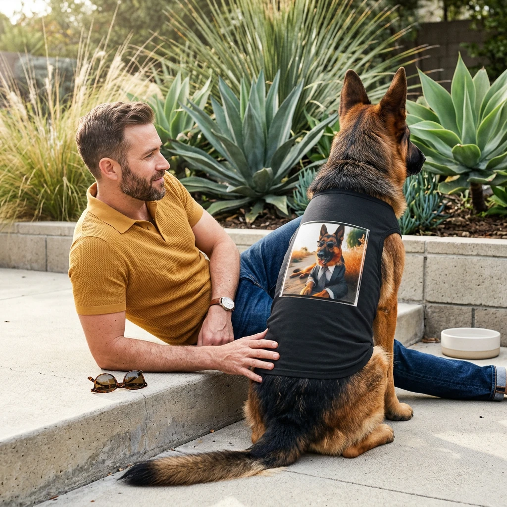 German Shepherd Beach Babe Tank Top Pets Printify