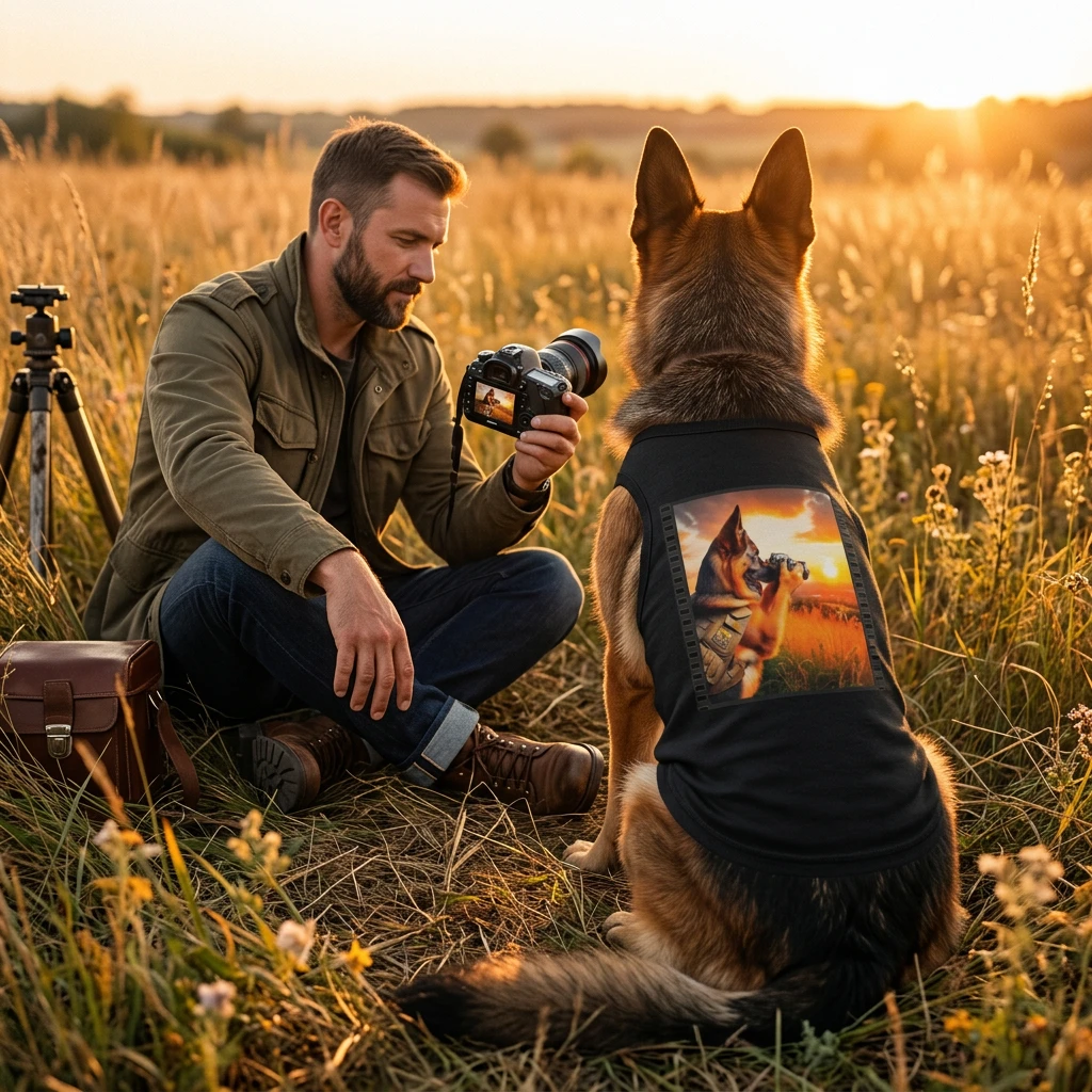 German Shepherd Fetch Pet Tank Top Pets Printify