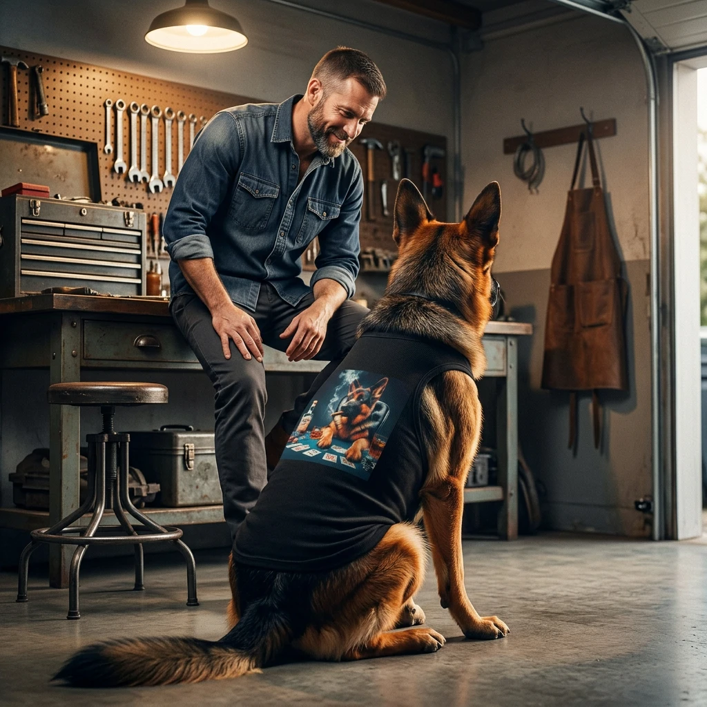 German Shepherd Athletic Fit Pet Tank Top Pets Printify
