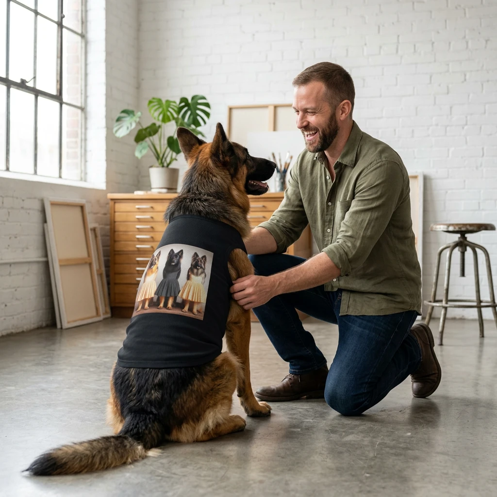 German Shepherd Athletic Pet Tank Top Pets Printify