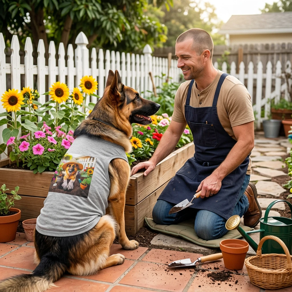 German Shepherd Outdoor Active Pet Tank Top Pets Printify