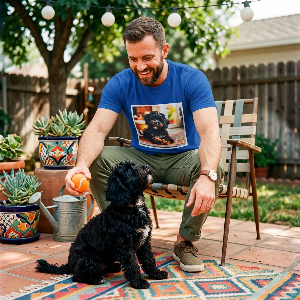 Cockerpoo Looking And Watching Graphic Tee For Dog Lovers Cockapoo Gift For Fans T-Shirt Printify