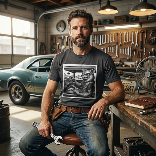 Chupacabra Smoking and Driving T Shirt Latin American Folklore Creature Design Art T-Shirt Printify