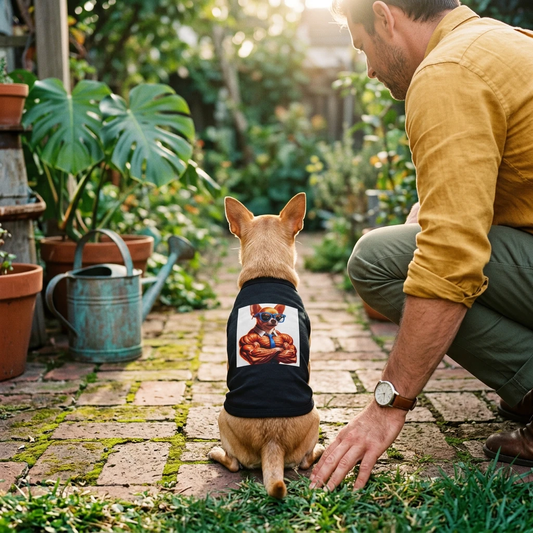 Pet Tank Top Chihuahua smart businessman t shirt Pets Printify