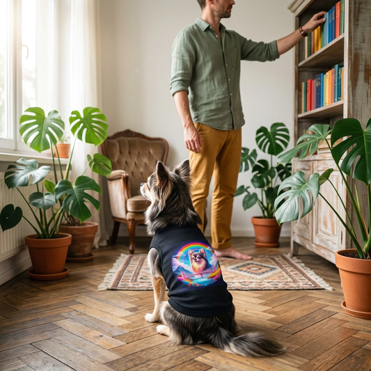 Pet Tank Top Chihuahua colorful rainbow t shirt Pets Printify
