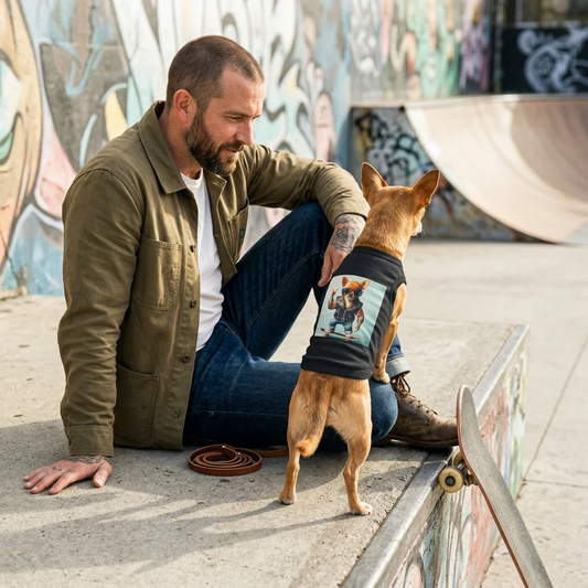 Chihuahua Tank Top Pet Shirt For Small Dogs Skating Theme Cute Fashion Apparel For Chihuahuas Pets Printify
