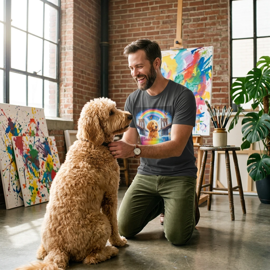 Golden Doodle rainbow shirt T-Shirt Printify