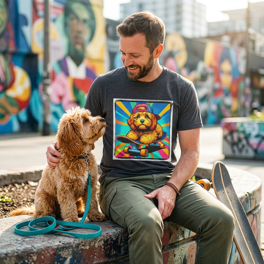 Cockapoo Skater Dude T Shirt For Dog Lovers Graphic Tee Unisex Gift For Men Women Great Gift For Any Occasion T-Shirt Printify