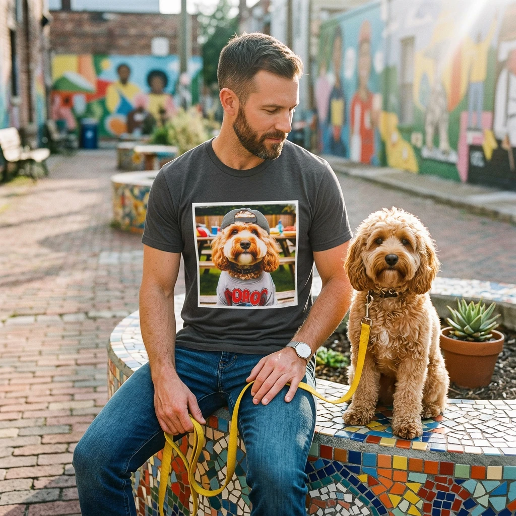 Cockapoo American Baseball T Shirt For Dog Lovers Cocker Spaniel Poodle Mix Design T-Shirt Printify