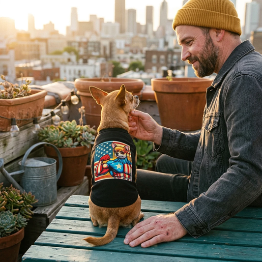 Pet Tank Top Chihuahua American Hero T Shirt For Small Dogs Breathable Cotton Summer Tee Pets Printify