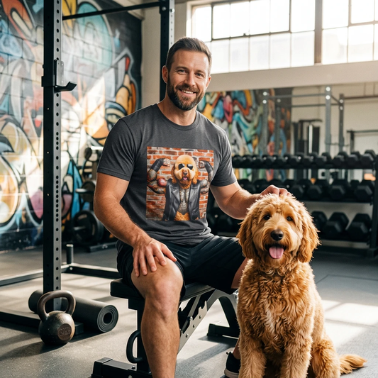 Golden Doodle tough dude shirt T-Shirt Printify