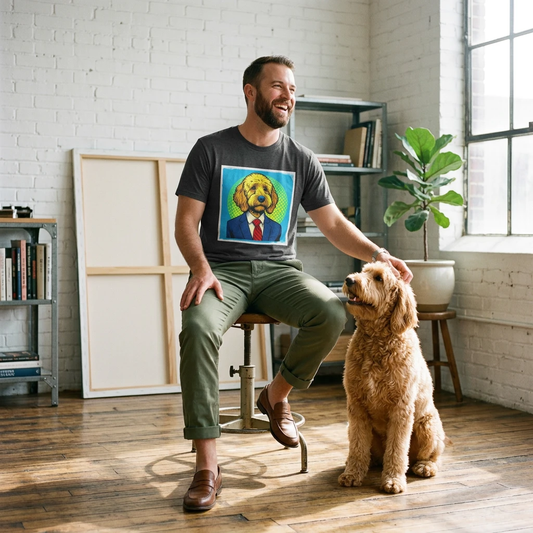 Golden Doodle businessman t shirt T-Shirt Printify