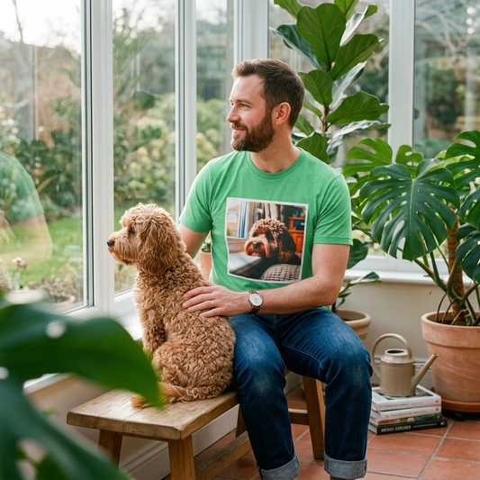 CockerPoo window watching t shirt T-Shirt Printify