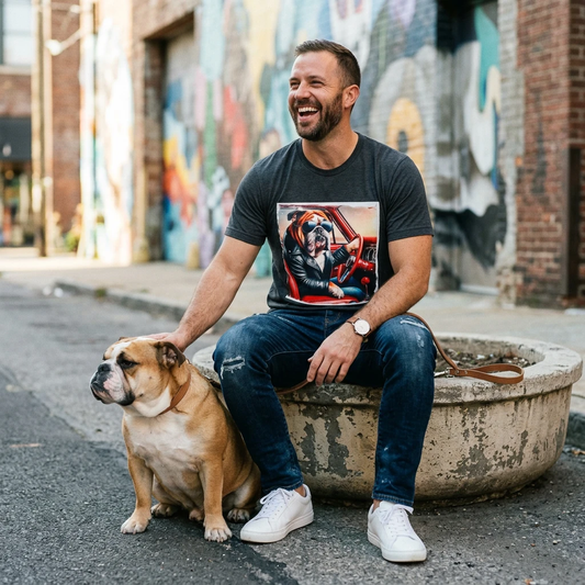 Wacky Bulldog cool dude t shirt T-Shirt Printify