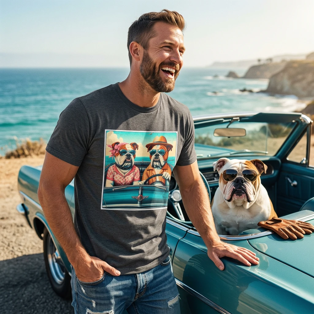 Wacky Bulldog Couple Vacation T Shirt For Lovers Matching Outfits Gift Perfect For Vacations T-Shirt Printify