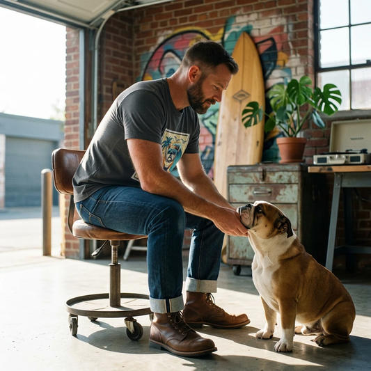 Bulldog Palm Springs T Shirt Soft Cotton Graphic Tee For Bulldog Lovers Gift Idea T-Shirt Printify