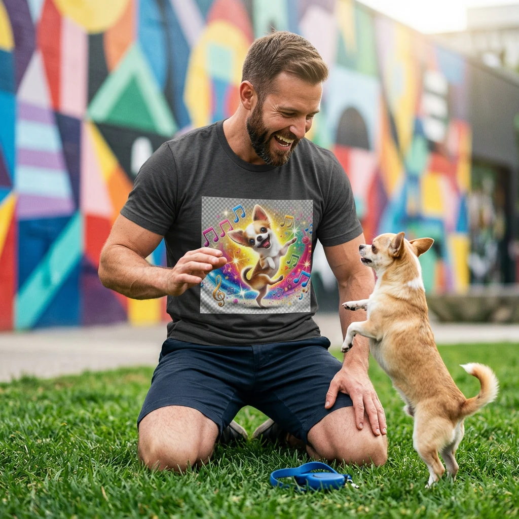 Unisex Dancing Chihuahua T Shirt For Dog Lovers Funny Chihuahua Tee Soft Durable Wearable Apparel T-Shirt Printify