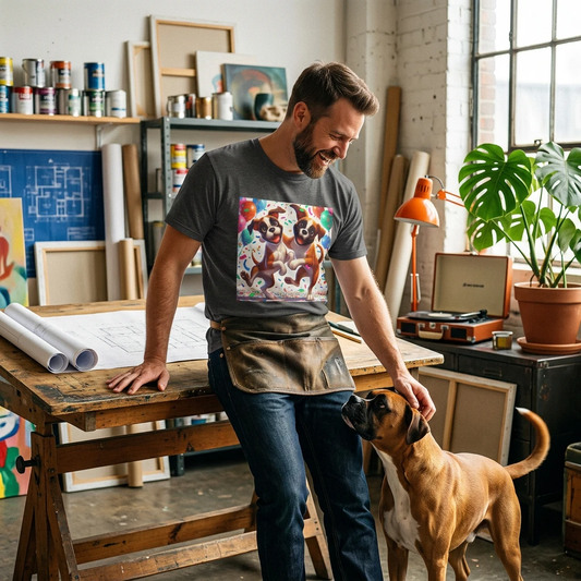 Boxer Dancing Dog Shirt Unisex Tee Playful Design Ideal Gift for Dog Lovers Birthday T-Shirt Printify