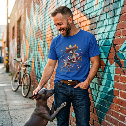 Mexican Hairless Dancing Dog T Shirt For Dog Lovers Unique Xoloitzcuintli Graphic Tee T-Shirt Printify