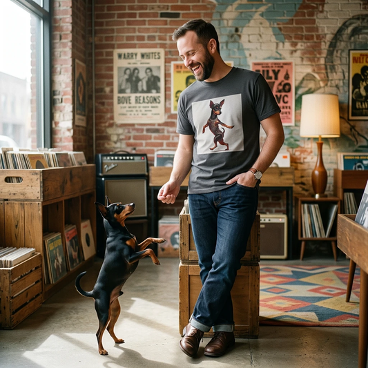 Dancing Min Pin T Shirt For Dog Lovers Cute Miniature Pinscher Tee Gift Idea For Pet Lovers Everywhere T-Shirt Printify