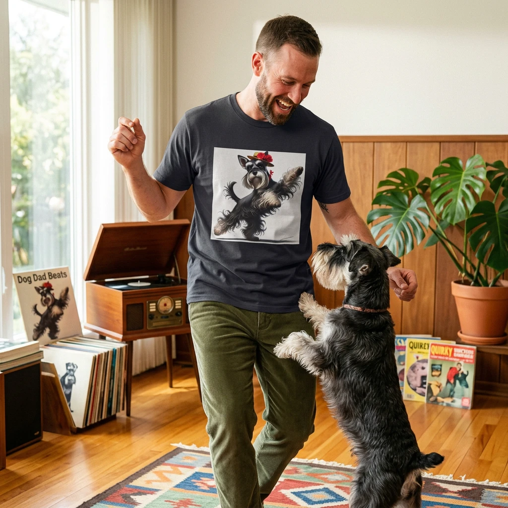 Dancing Miniature Schnauzer T Shirt For Dog Lovers Unisex Casual Everyday Wear Tee Gift T-Shirt Printify