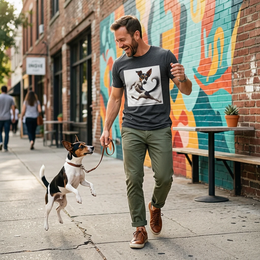Dancing Rat Terrier T Shirt For Dog Lovers Unisex Casual Cotton Tee Soft Everyday Wear Gift T-Shirt Printify