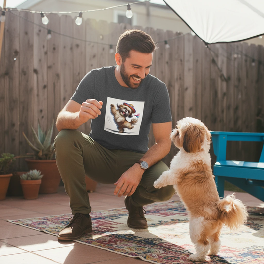 Dancing Shih Tzu T Shirt For Dog Lovers Cute Graphic Tee Pet Lover Gift Unisex Casual Wear T-Shirt Printify