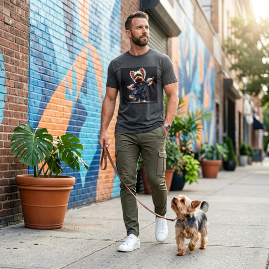 Yorkie Dancing T Shirt For Dog Lovers Cute Playful Yorkie Tee With Cheerful Design For Everyday Style T-Shirt Printify