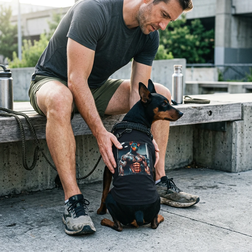 Min Pin Tank Tops big miscles Pets Printify