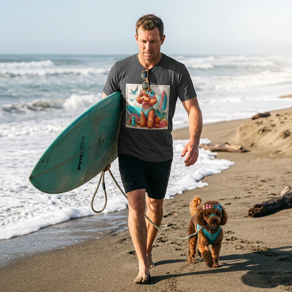 Poodle beach surfer babe t shirt T-Shirt Printify