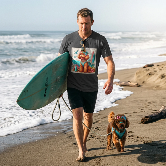 Poodle beach surfer babe t shirt T-Shirt Printify
