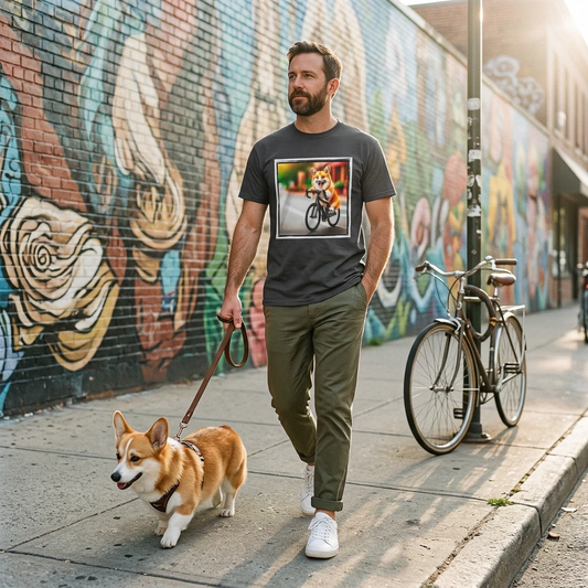 Pembroke Welsh Corgi bicycle shirt T-Shirt Printify
