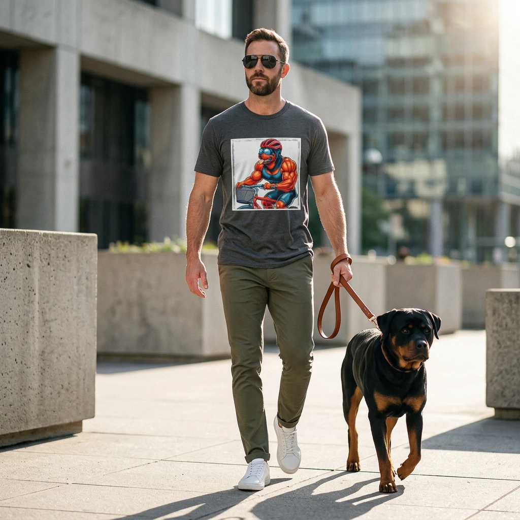 Rottweiler sexy biker T-Shirt Printify