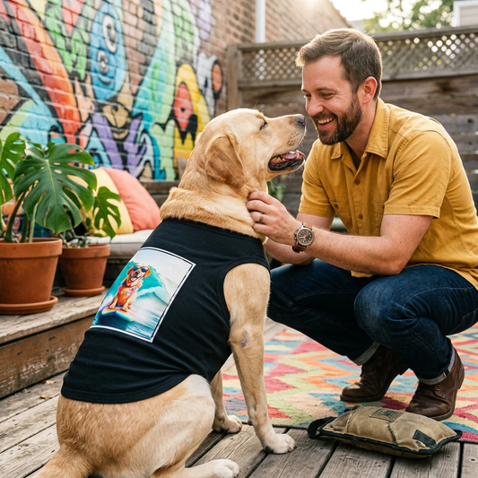 Labrador Retriever surfer puppy shirt Pets Printify