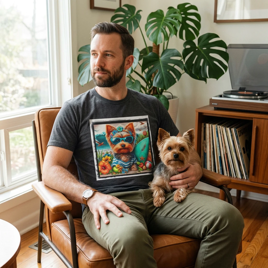 Yorkie cute surfer shirt T-Shirt Printify