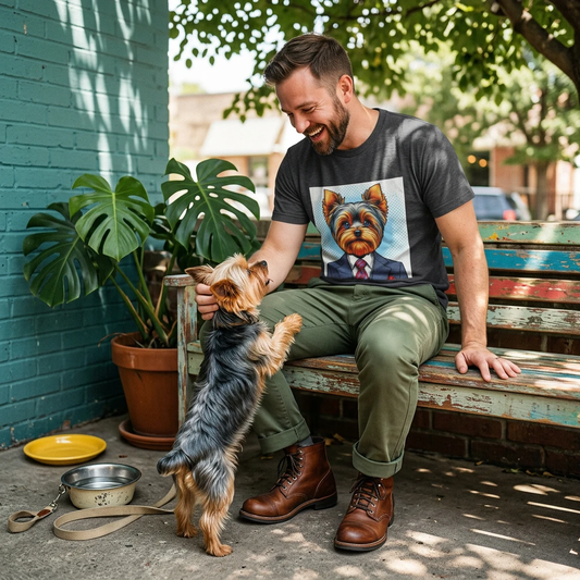Yorkie businessman shirt T-Shirt Printify