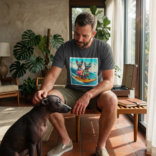 Mexican Hairless Dog beach waves T-Shirt Printify