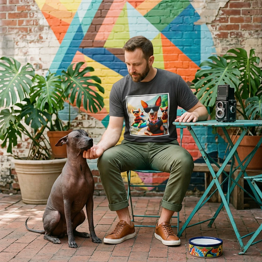 Mexican Hairless Dog surfing buddies shirt T-Shirt Printify